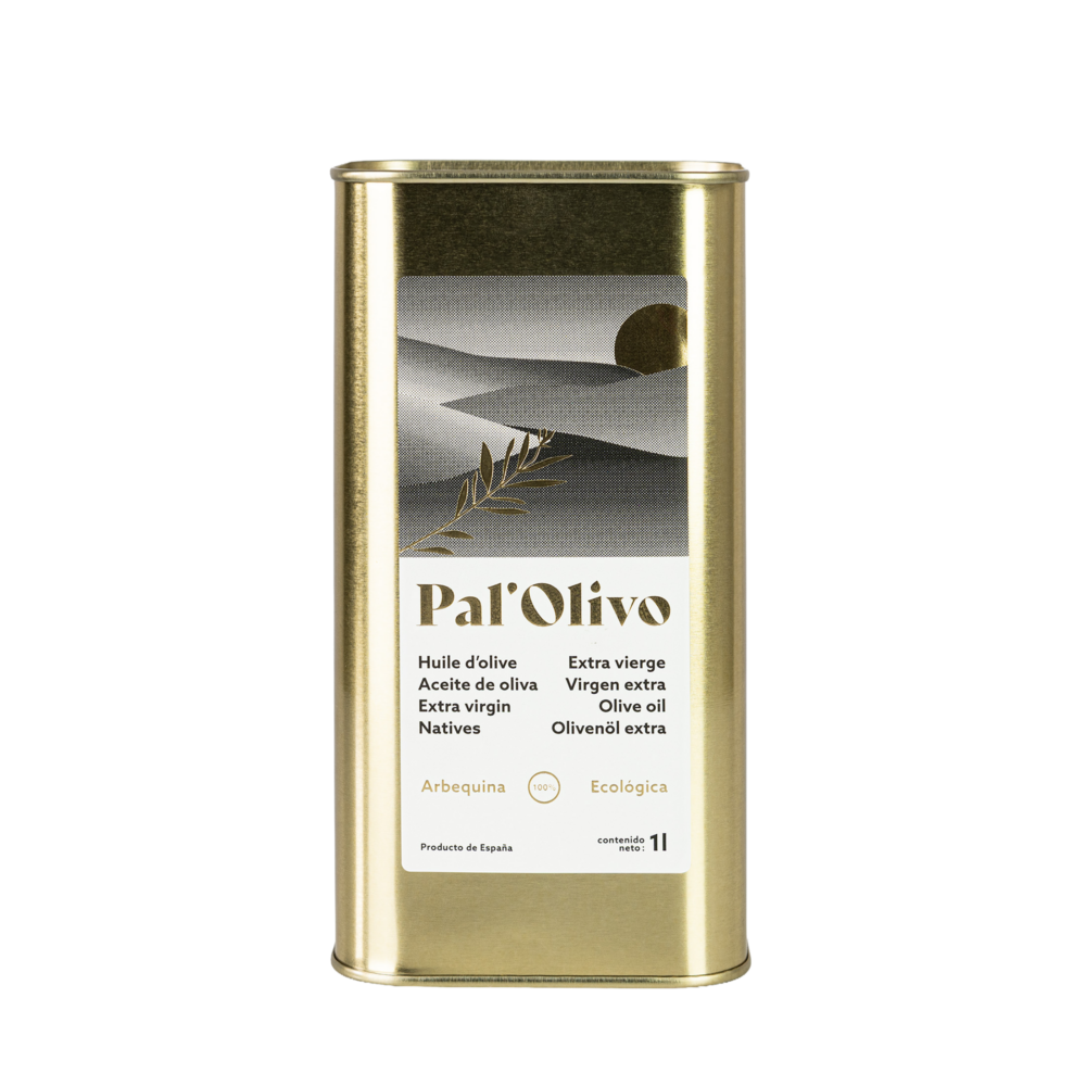 Bidon Huile d'Olive Vierge Extra Bio Arbequina (1 Litre) - Pal'Olivo Espagne
